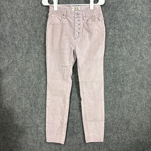 We The Free Pants - Free People  Pants Womens Size 26 Lavender Sun Chaser Corduroy exposed button